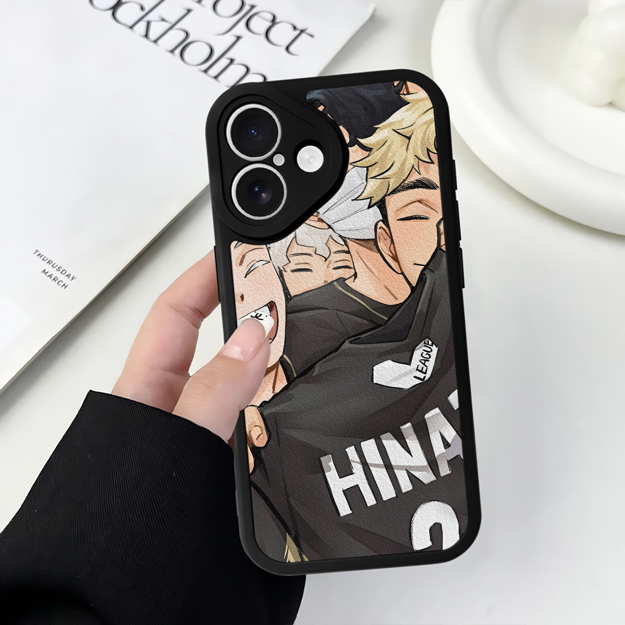 （画像用） ハイキュー!! Haikyu!! 【iPhone 16シリーズ対応】シリコンスマホケース（レザー調） 材質：シリコン